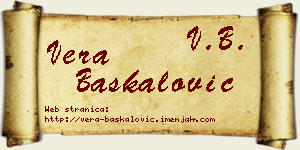 Vera Baškalović vizit kartica